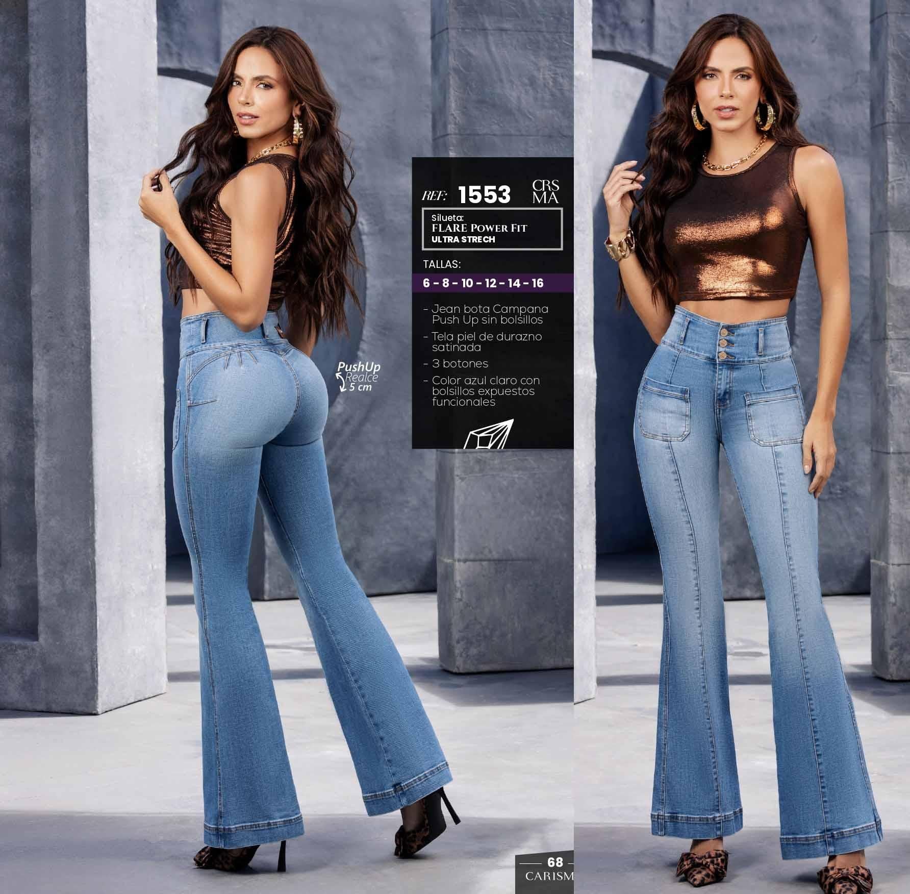 Ref. 070 -C1553 Jean sin Bolsillos Colombiano Push Up - Ropa Colombiana