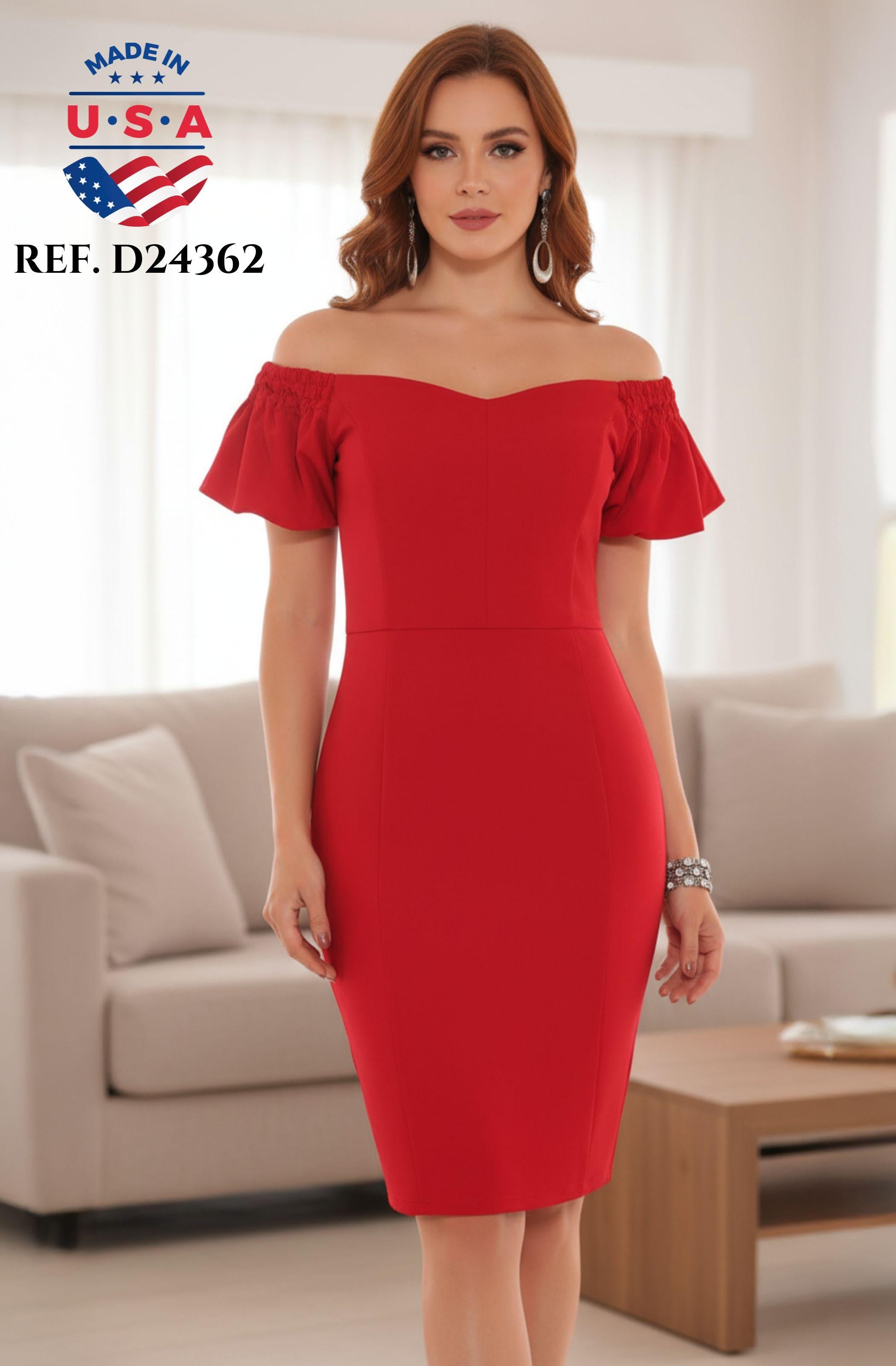 Ref. 003 -D24362 Hermoso Vestido Descotado de Fiesta - Ropa Colombiana