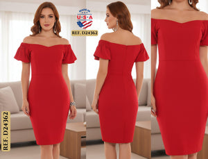 Ref. 003 -D24362 Hermoso Vestido Descotado de Fiesta - Ropa Colombiana
