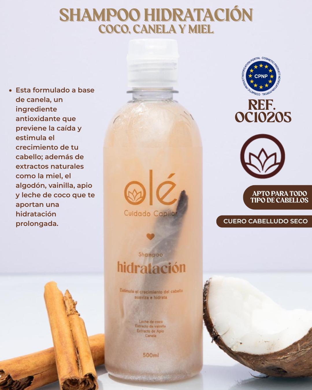 Ref. 088 -OC10205 Shampoo hidratación coco, canela y miel - Ropa Colombiana