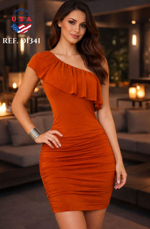 Ref. 003 -D1341 VESTIDO CASUAL SEXY MANGA CORTA - Ropa Colombiana
