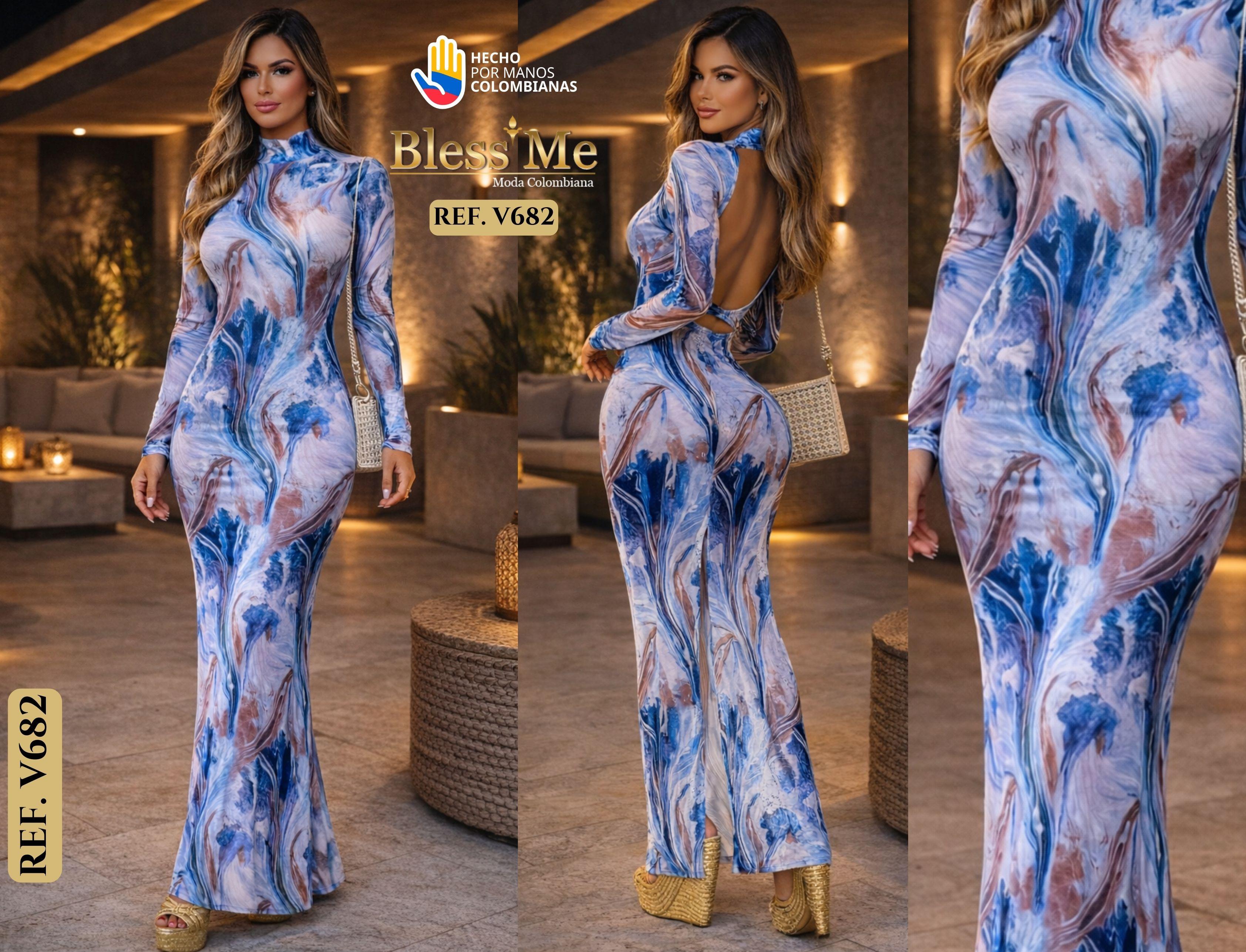 Ref. 87452 -V682 Vestido de Fiesta Largo - Ropa Colombiana