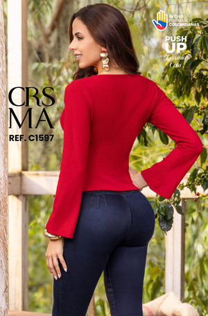 Ref. 070 -C1597 Jean sin Bolsillos Push Up Colombiano - Ropa Colombiana