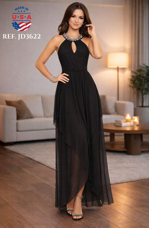 Ref. 003 -JD3622 VESTIDO LARGO AMERICANO - Ropa Colombiana
