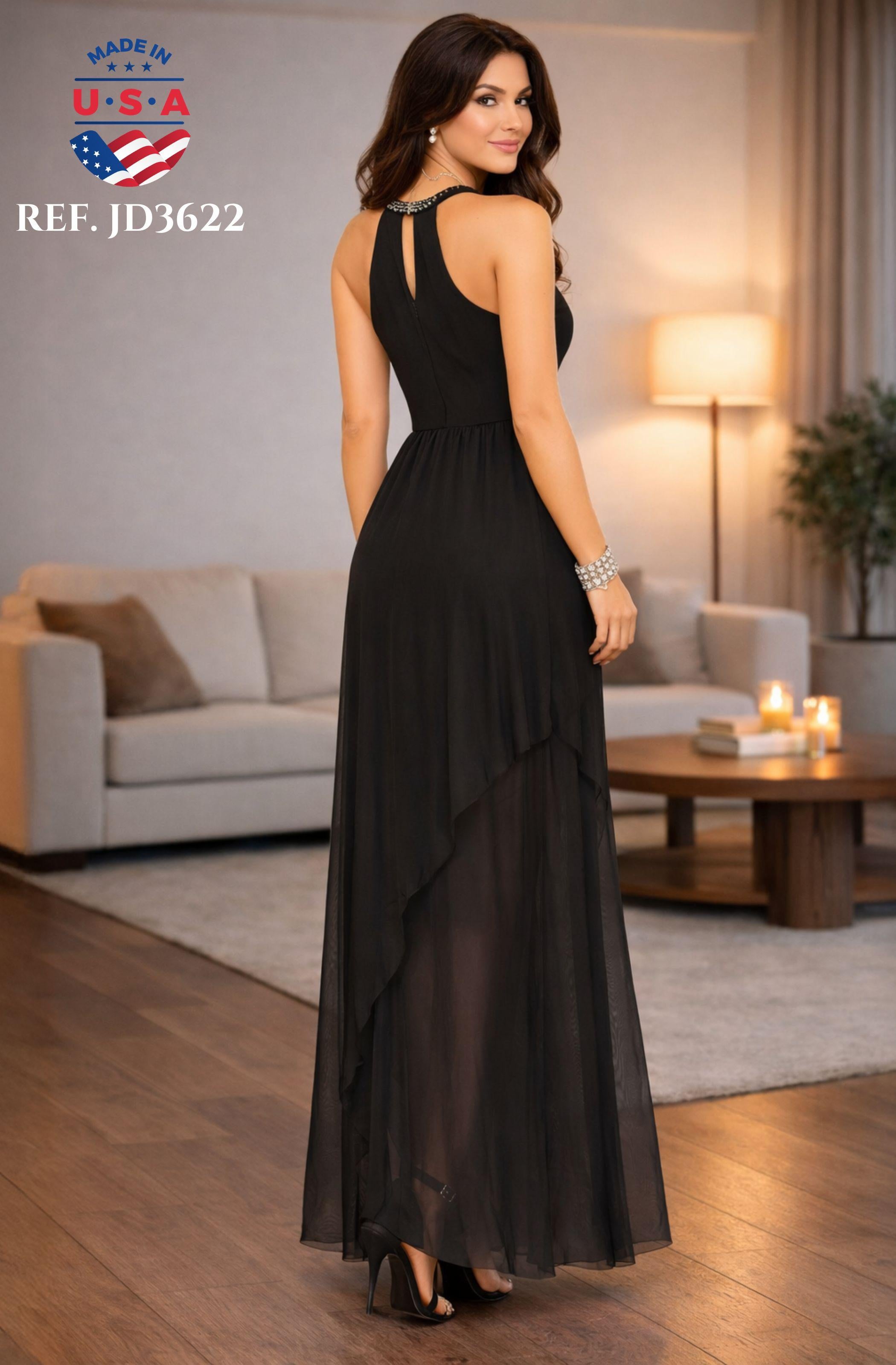 Ref. 003 -JD3622 VESTIDO LARGO AMERICANO - Ropa Colombiana