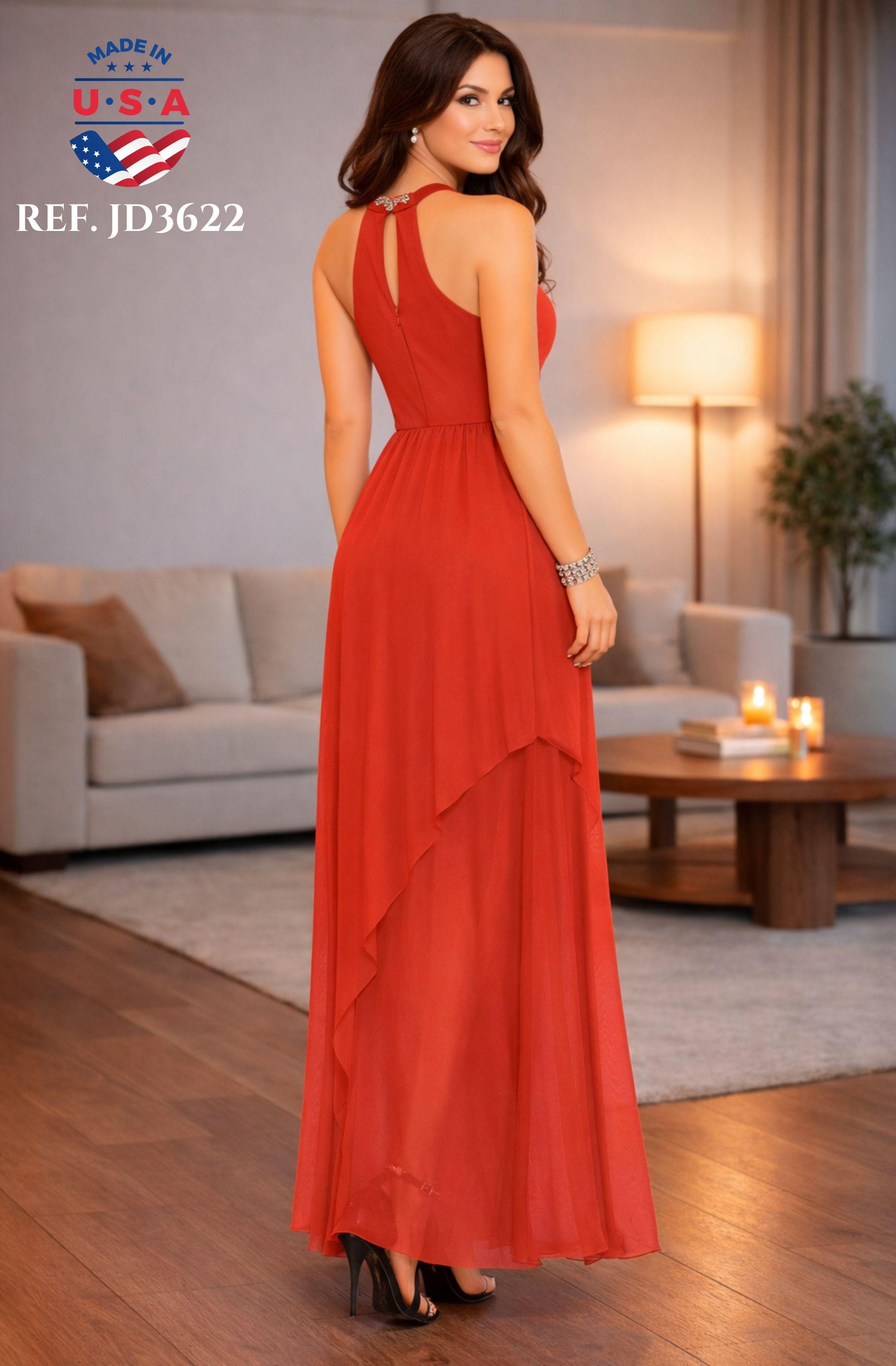 Ref. 003 -JD3622 VESTIDO LARGO AMERICANO - Ropa Colombiana