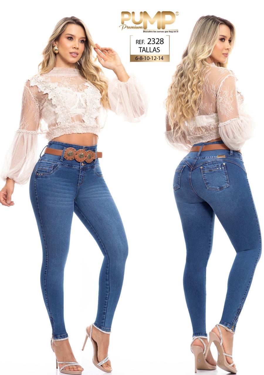 Ref. 063 -P2328 Jean con Bolsillos Push Up Colombiano - Ropa Colombiana