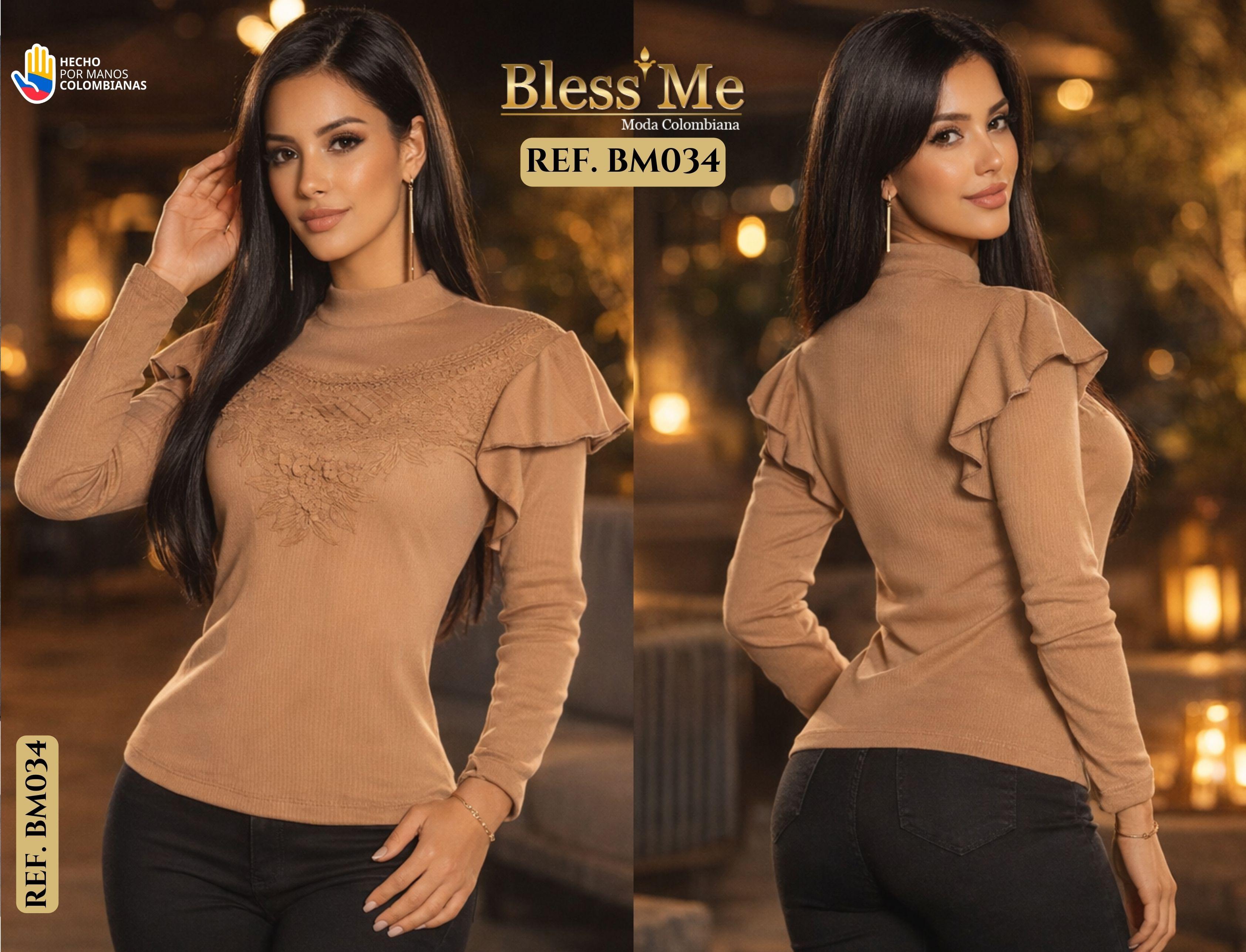 Ref. 058 -BM034 Blusa boutique con mangas estilo moderno - Ropa Colombiana