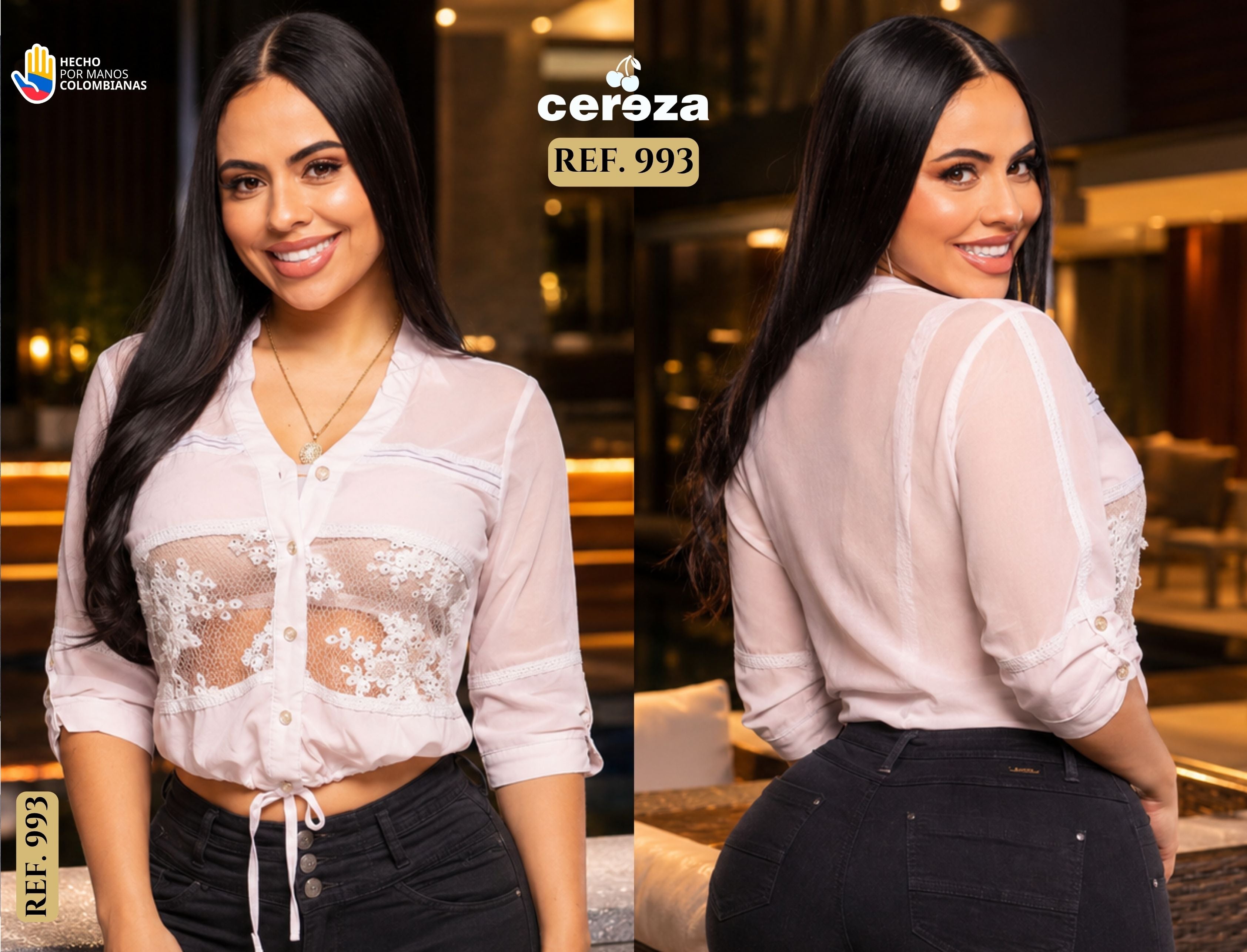 Ref. 015 -993 Camisa cuello banda - Ropa Colombiana