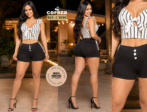 Ref. 004 -C3050 Conjunto Colombiano de short y blusa en Tela Hermosa para Dama - Ropa Colombiana