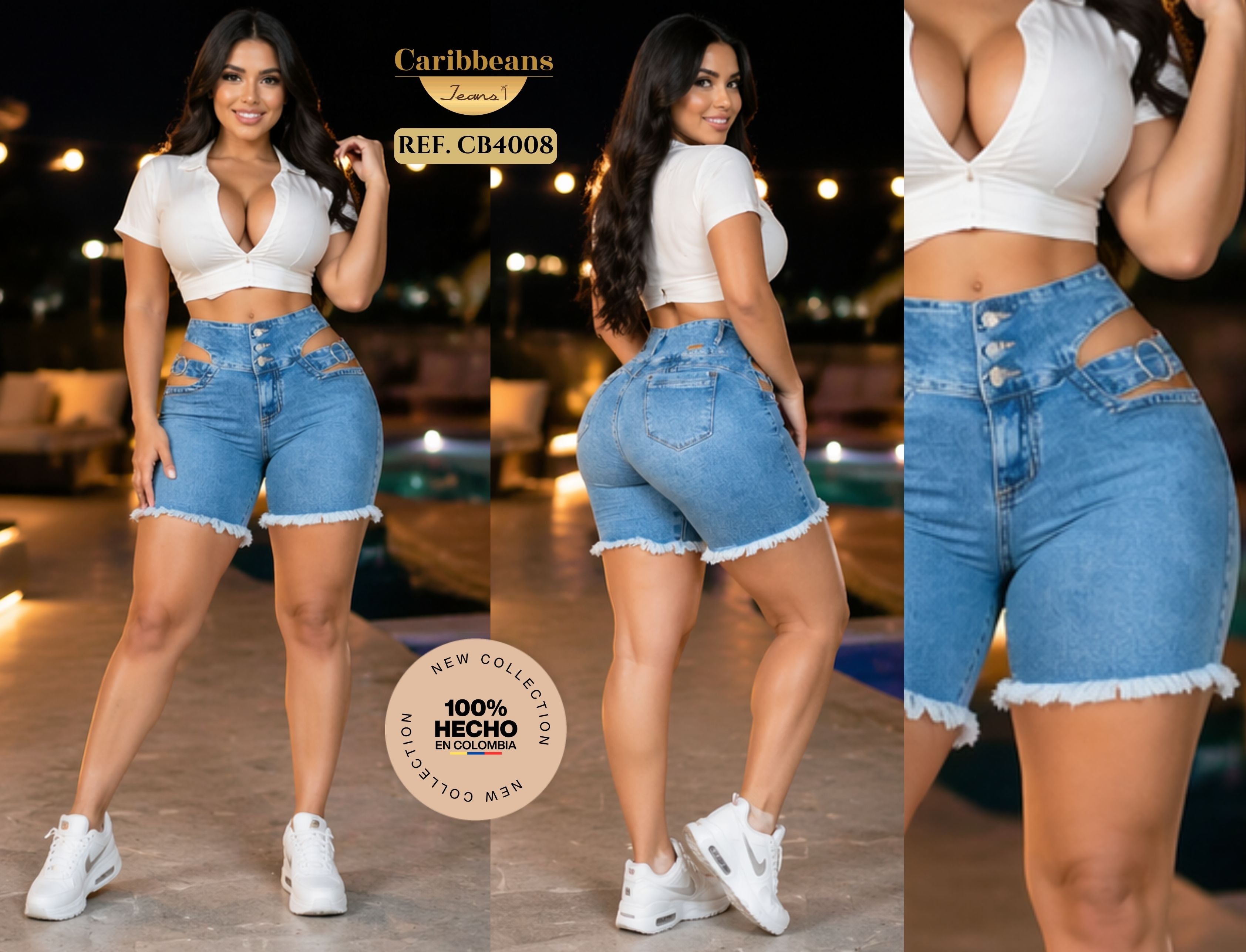 Ref. 041 -CB4008 Pantalon corto colombiano push up - Ropa Colombiana