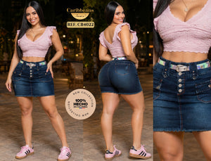 Ref. 041 -CB4022 Falda Short Push Up Levantacola - Ropa Colombiana