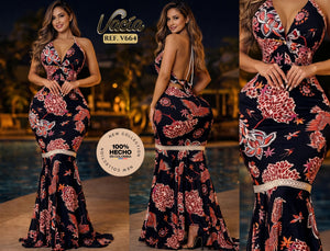Ref. 049 -V664 Vestido de fiesta largo - Ropa Colombiana
